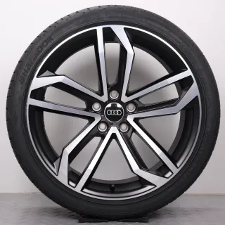Sommerräder 19 Zoll Audi A4 S4 8W B9 Original Felgen Sidus 8W0071499 Sommerreifen Hankook Ventus S1 EVO2 245/35R19 93Y XL RO1 5-Arm-Sidus-Design schwarz glanzgedreht NEU - Bild 3