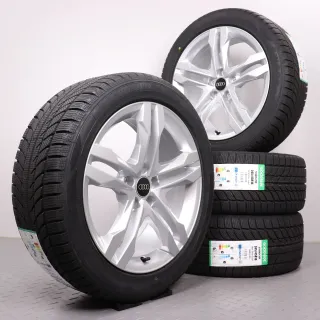 Background image for Winterräder 18 Zoll Audi A4 8W B9 Allroad Original Felgen 8W9601025B Winterreifen 245/45R18 100V XL Goodride SW608 5 Paralellspeichen Design Silber 7,5x18ET29