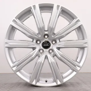 Alufelgen 20 Zoll Audi Q8 4M Original Felgen Felgensatz 5-V-Speichen-Design 4M8601025T silber 8,5x20ET20 5x112 66,6mm - Bild 5