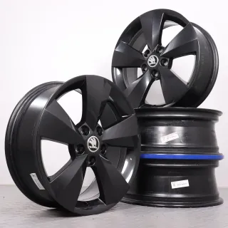 Alufelgen 17 Zoll Skoda Kodiaq NS Original Felgen Felgensatz Nanuq 565601025AA schwarz metallic 6,5x17ET38 5x112 57,1 - Bild 1