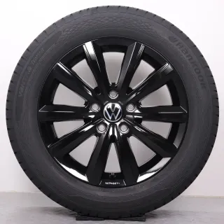 Sommerräder 17 Zoll VW T5 T6 T6.1 Original Felgen Merano schwarz glanz 7E0071497A Sommerreifen 215/60R17 109/107T Hankook RA58 Vantra Transit 7x17ET56 5x120 NEU - Bild 3