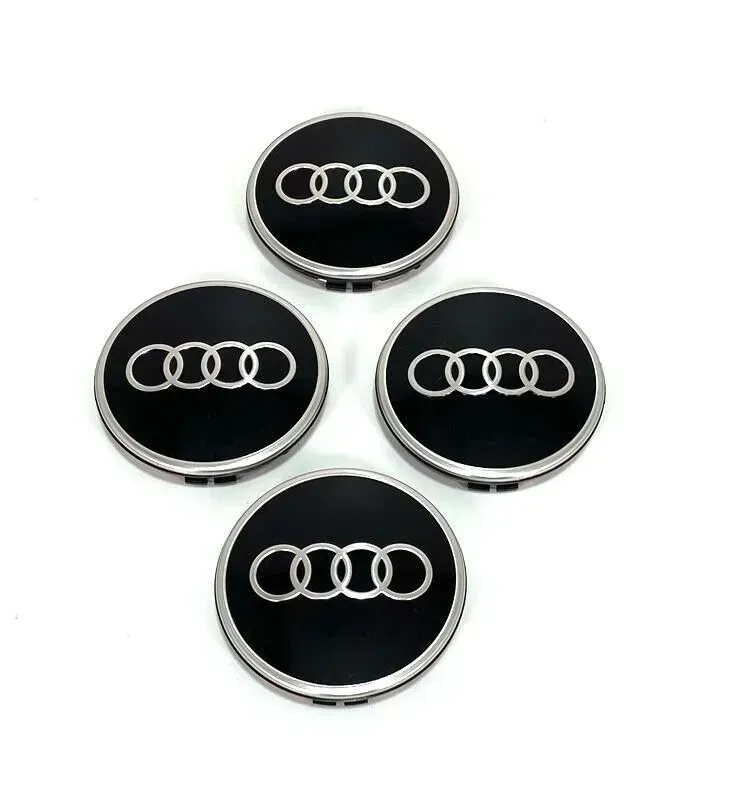 4x Nabenkappen Nabendeckel schwarz Original Audi Emblem Felgen 81A601170 4 Stück - Bild 1
