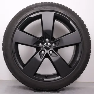 Winterräder 20 Zoll Audi A6 S6 4K C8 Original Felgen schwarz matt 4K0601025K Winterreifen 6,5-7,5mm DOT21&22 255/40R20 101W XL AO Continental Winter Contact TS 850 P 5-Arm Design - Bild 4