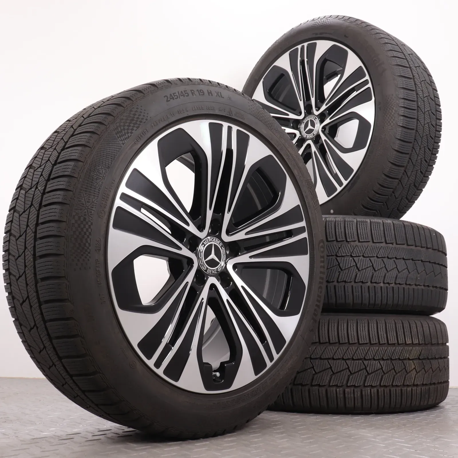 Winterräder 19 Zoll Mercedes-Benz W214 S214 Original Felgen A2144012300 Winterreifen 4-4,5mm DOT23&24 245/45R19 102H XL MO (Mercedes-Original) Continental Winter Contact TS860S - Bild 1
