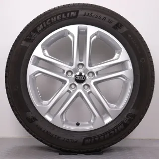 Winterräder 19 Zoll Audi Q5 SQ5 GU Original Felgen 8MA601025R Winterreifen 6-7mm DOT25 235/55R19 105H XL AO Michelin Pilot Alpin 5 5Doppelspeichen silber 7x19ET34 - Bild 5