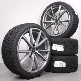 Winterräder 19 Zoll Audi A4 S4 8W B9 Original Felgen 8W0601025EA Winterreifen Hankook Winter i*cept EVO3 245/35R19 93W XL 5-V Speichen AUDI SPORT Titanoptik NEU - Bild 1