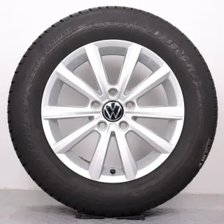 Winterräder 16 Zoll VW Passat 3G B8 Original Felgen 3G0071496B Winterreifen 215/60R16 95H Dunlop Winter Sport 5 Merano silber 6,5x16ET42 5x112 Alufelgen Winterradsatz - Bild 6