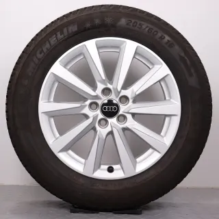 Winterräder 16 Zoll Audi A1 CityCarver / Allstreet Original Felgen 82A601025C Winterreifen DOT24 7,5-8mm 205/60R16 92H AO Michelin Alpin 5 10-Speichen Design silber 6,5x16ET40 - Bild 5