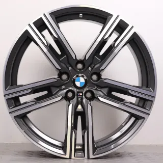 Alufelgen 19 Zoll BMW 8er G14 G15 G16 Original Felgen Felgensatz Styling 727M Doppelspeiche 8090019 & 8090020 orbitgrey glanzgedreht 8x19ET26 & 9x19ET415x112 66,6mm - Bild 2
