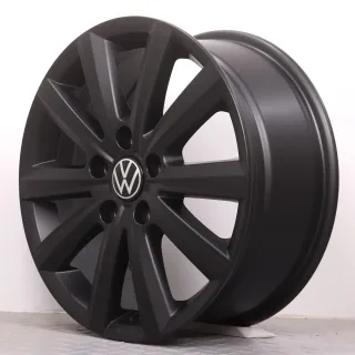 Alufelgen 17 Zoll VW T5 T6 T6.1 Original Felgen Felgensatz Merano 7E0071497 schwarz matt 7x17ET55 5x120 65,1mm Bus Multivan Transporter - Bild 6