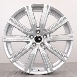 Alufelgen 20 Zoll Audi Q8 4M Original Felgen Felgensatz 5-V-Speichen-Design 4M8601025T silber 8,5x20ET20 5x112 66,6mm - Bild 2