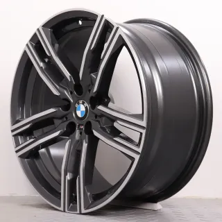 Alufelgen 19 Zoll BMW 8er G14 G15 G16 Original Felgen Felgensatz Styling 727M Doppelspeiche 8090019 & 8090020 orbitgrey glanzgedreht 8x19ET26 & 9x19ET415x112 66,6mm - Bild 8