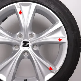 Ganzjahresräder 17 Zoll Seat / Cupra Leon KL Original Felgen 5FA601025C Ganzjahresreifen DOT24 6-6,5mm 225/45R17 94V XL Nexen N´Blue 4 Season silber 7,5x17ET46 5x112 Alufelgen - Bild 5