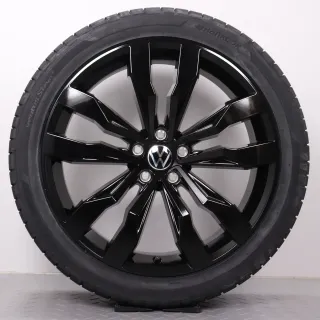 Sommerräder 20 Zoll VW Tiguan II & Allspace Original Felgen Suzuka 5NA601025G Sommerreifen 255/40R20 101Y XL Hankook Ventus S1 EVO3 8,5x20ET38 schwarz glänzend - Bild 3