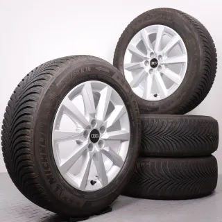 Winterräder 16 Zoll Audi A1 CityCarver / Allstreet Original Felgen 82A601025C Winterreifen DOT22 8mm 205/60R16 92H AO Michelin Alpin 5 10-Speichen Design silber 6,5x16ET40 - Bild 1
