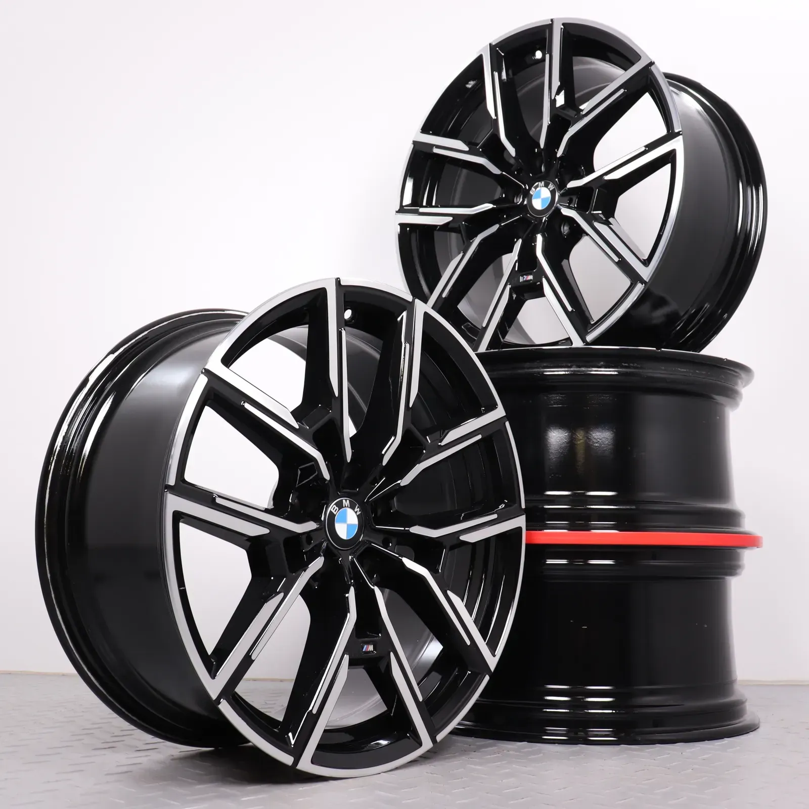Alufelgen 19 Zoll BMW i4 G26 & 4er Gran Coupe G26 Original Felgen Felgensatz Styling 859M Y-Speiche 8747304 & 8747305 schwarz glanzgedreht 8,5x19ET35 & 9x19ET42 NEU AUFBEREITET - Bild 1