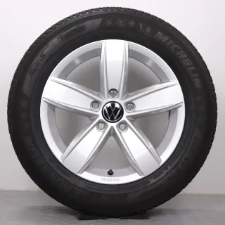 Winterräder 16 Zoll VW T-Roc A1 Original Felgen 2GA071496A Winterreifen DOT24 205/60R16 92H AO Michelin Alpin 5 Corvara silber 6x16ET45 5x112 Alufelgen Winterradsatz - Bild 5