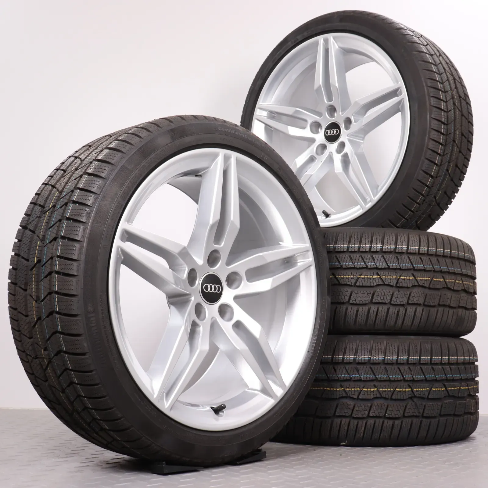 Winterräder 19 Zoll Audi A5 S5 F5 8W Original Felgen 8W0601025AM Winterreifen 255/35R19 96V XL AO Continental Winter Contact TS830P silber 8,5x19ET32 NEU - Bild 1