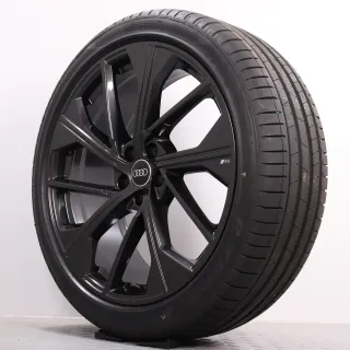 Sommerräder 21 Zoll Audi Q5 / SQ5 FY Original Felgen 80A601025CD Sommerreifen DOT24 255/40R21 102Y XL RO1 Pirelli P Zero PZ4 5-V-Speiche RS schwarz metallic NEU DEMO - Bild 7