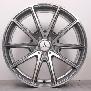 Alufelgen 20 Zoll Mercedes-Benz S-Klasse W222 Original Felgen Felgensatz AMG 10-Speichen A2224014000 & A2224014100 7x21 titangrau 8,5x20ET38 & 9,5x20ET38 5x112 66,6mm - Bild 7