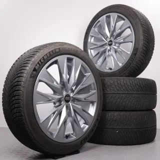 Winterräder 20 Zoll Audi A6 e-tron GH Original Felgen 85E601025AR & AS Winterreifen DOT24&25 6,5-7mm 235/45R20 & 265/40R20 XL AO MIchelin Pilot Alpin 5 5-Doppelspeichen platingrau - Bild 1