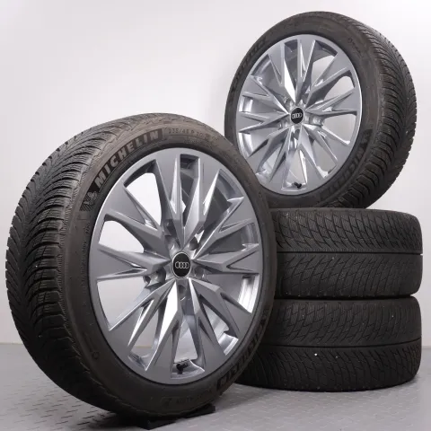 Background image for Winterräder 20 Zoll Audi A6 e-tron GH Original Felgen 85E601025AR & AS Winterreifen DOT24&25 6,5-7mm 235/45R20 & 265/40R20 XL AO MIchelin Pilot Alpin 5 5-Doppelspeichen platingrau