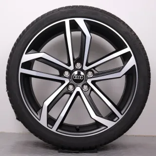 Winterräder 19 Zoll Audi A4 S4 8W B9 Original Felgen Sidus 8W0071499 Winterreifen Hankook Winter i*cept EVO3 245/35R19 93W XL 5-Arm-Sidus-Design schwarz glanzgedreht NEU - Bild 3