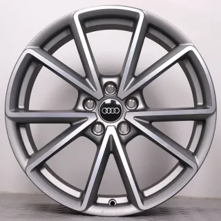 Alufelgen 19 Zoll Audi A4 S4 8W B9 Original Felgen Felgensatz 5-V Speichen AUDI SPORT Titanoptik 8W0601025EA grau glanzgedreht 8,5x19ET40 5x112 66,6mm NEU - Bild 5