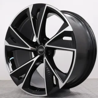 Alufelgen 22 Zoll Audi RS6 RS7 4K C8 Original Felgen Felgensatz 5V-Speichen-Trapez-Design 4K0601025BC schwarz glanzgedreht 10,5x22ET19 5x112 66,6 NEUWERTIG - Bild 6