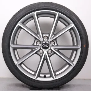 Sommerräder 19 Zoll Audi A4 S4 8W B9 Original Felgen 8W0601025EA Sommerreifen Hankook Ventus S1 EVO2 245/35R19 93Y XL RO1 5-V Speichen AUDI SPORT Titanoptik NEU - Bild 2