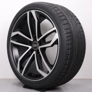 Sommerräder 19 Zoll Audi A4 S4 8W B9 Original Felgen Sidus 8W0071499 Sommerreifen Hankook Ventus S1 EVO2 245/35R19 93Y XL RO1 5-Arm-Sidus-Design schwarz glanzgedreht NEU - Bild 6