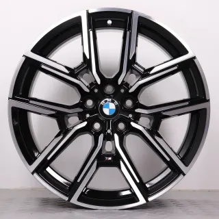 Alufelgen 19 Zoll BMW i4 G26 & 4er Gran Coupe G26 Original Felgen Felgensatz Styling 859M Y-Speiche 8747304 & 8747305 schwarz glanzgedreht 8,5x19ET35 & 9x19ET42 NEU AUFBEREITET - Bild 7