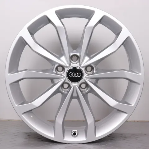 Background image for 1x Alufelge 18 Zoll Audi A4 S4 8W B9 Original Einzelfelge Ersatzfelge 10-Speichen-V-Design 8W0601025ED silber 7,5x18ET39 5x112 66,6mm