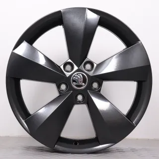 Alufelgen 17 Zoll Skoda Kodiaq NS Original Felgen Felgensatz Nanuq 565601025AA schwarz metallic 6,5x17ET38 5x112 57,1 - Bild 4