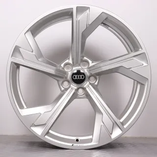 Alufelgen 20 Zoll Audi RS4 8W B9 & RS5 F5 8W Original Felgen Felgensatz 5-Arm-Flag-Design 8W0601025DR silber 9x20ET22 5x112 66,6mm NEU DEMO - Bild 3