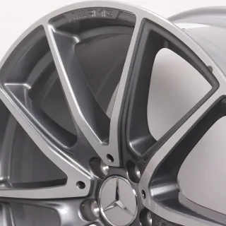 Alufelgen 20 Zoll Mercedes-Benz S-Klasse W222 Original Felgen Felgensatz AMG 10-Speichen A2224014000 & A2224014100 7x21 titangrau 8,5x20ET38 & 9,5x20ET38 5x112 66,6mm - Bild 9