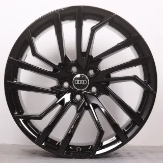 Alufelgen 20 Zoll Audi RS4 8W B9 & RS5 F5 8W Original Felgen Felgensatz 5-Segmentspeichen-Evo-Design 8W0601025FT schwarz glanz 9x20ET22 5x112 66,6mm - Bild 5