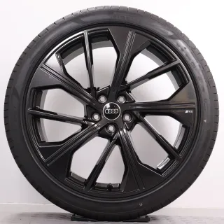 Sommerräder 21 Zoll Audi Q5 / SQ5 FY Original Felgen 80A601025CD Sommerreifen DOT24 255/40R21 102Y XL RO1 Pirelli P Zero PZ4 5-V-Speiche RS schwarz metallic NEU DEMO - Bild 4