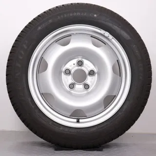 Winterräder 17 Zoll VW T5 T6 T6.1 Original Felgen 7J5601027 Winterreifen 8mm DOT21 215/60R17 104H Dunlop SP Winter Sport 3D Stahlfelge silber 7x17ET56 5x120 Winterradsatz NEUWERTIG - Bild 3