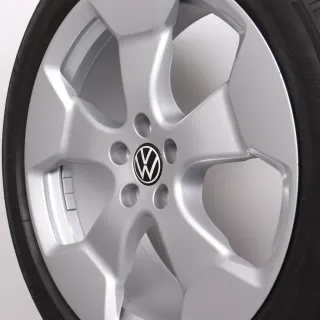 Winterräder 20 Zoll VW ID. Buzz Original Felgen 1T3601025AB & 1T3601025AC Winterreifen DOT23/24 7mm & 6-6,5mm 235/50R20 & 265/45R20 Alufelgen Stockton silber 8,5x20ET40 & 10x20ET58 - Bild 7