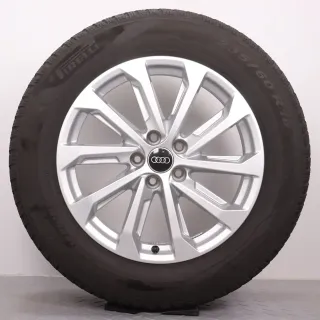 Winterräder 18 Zoll Audi Q5 GU Original Felgen 8MA601025Q Winterreifen DOT24 2x 5mm / 2x 6-6,5mm 235/60R18 107H XL R0 Pirelli Scorpion Winter 2 10-Speichen silber 7x18ET34 5x112 - Bild 3