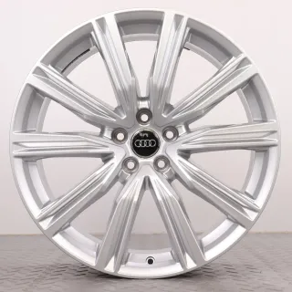 Alufelgen 20 Zoll Audi Q8 4M Original Felgen Felgensatz 5-V-Speichen-Design 4M8601025T silber 8,5x20ET20 5x112 66,6mm - Bild 4