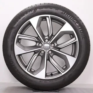 Sommerräder 20 Zoll Audi e-tron GE & Q8 etron Original Felgen 4KE601025 Sommerreifen 255/50R20 109H XL AO Bridgestone Alenza 001 5-Doppelspeichen-Edge-Design Titanoptik AUDI SPORT - Bild 4