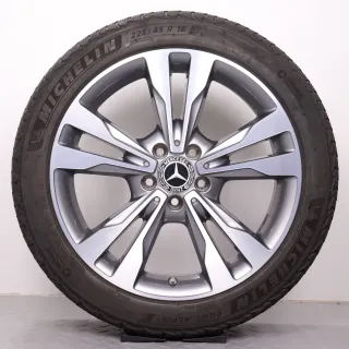 Winterräder 18 Zoll Mercedes C-Klasse W205 S205 C205 A205 Original Felgen A2054012802 & A2054012902 Reifen Michelin & Dunlop 225/45R18 & 245/40R18 RDK - Bild 2