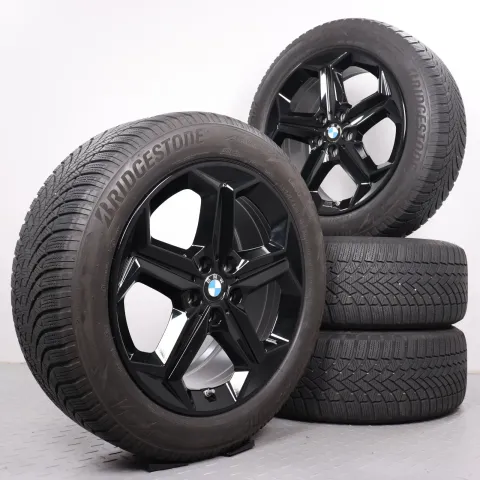 Background image for Winterräder 18 Zoll BMW X1 iX1 U11 & X2 iX2 U10 Original Felgen schwarz 6898039 Styling 865 Winterreifen 5mm DOT22 225/55R18 102H XL * Bridgestone Blizzak LM005