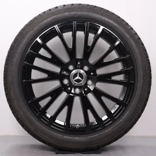 Winterräder 18 Zoll Mercedes-Benz A W177 B W247 CLA-Klasse C118 X118 Original Felgen A1774010600 Winterreifen DOT24&25 6mm 225/45R18 91H MO Bridgestone Blizzak LM001 schwarz glanz - Bild 2