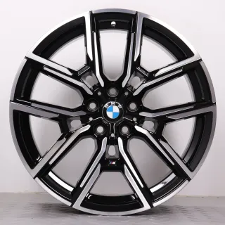 Alufelgen 19 Zoll BMW i4 G26 & 4er Gran Coupe G26 Original Felgen Felgensatz Styling 859M Y-Speiche 8747304 & 8747305 schwarz glanzgedreht 8,5x19ET35 & 9x19ET42 NEU AUFBEREITET - Bild 3