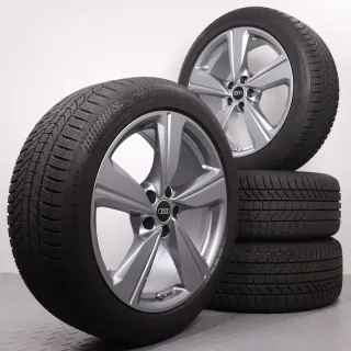 Winterräder 19 Zoll Audi A6 C9 Original Felgen 4P0601025G Winterreifen DOT25 8mm 245/45R19 102W XL R01 Continental Winter Contact TS870P Alufelgen 5-Arm Platingrau RDK - Bild 1