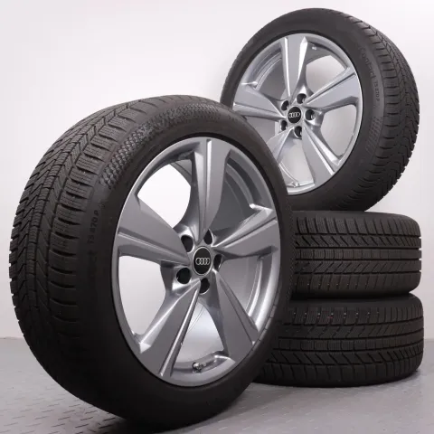Background image for Winterräder 19 Zoll Audi A6 C9 Original Felgen 4P0601025G Winterreifen DOT25 8mm 245/45R19 102W XL R01 Continental Winter Contact TS870P Alufelgen 5-Arm Platingrau RDK