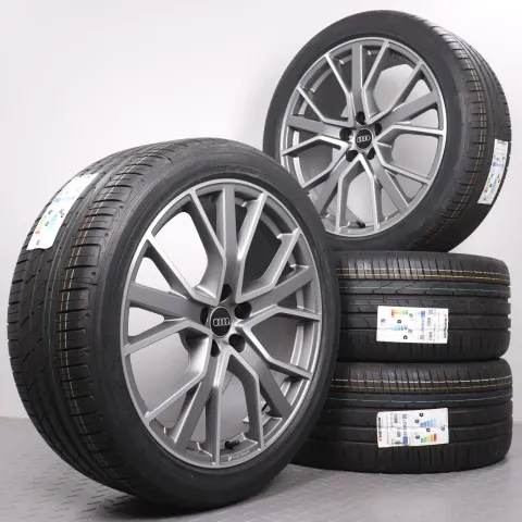 Background image for Sommerräder 20 Zoll Audi Q3 & RSQ3 F3 Original Felgen 83A601025BA 5-Y-Speichen-Stern-Design AUDI SPORT Titanoptik Sommerreifen Hankook Ventus S1 EVO2 SUV 255/40R20 101Y XL AO NEU